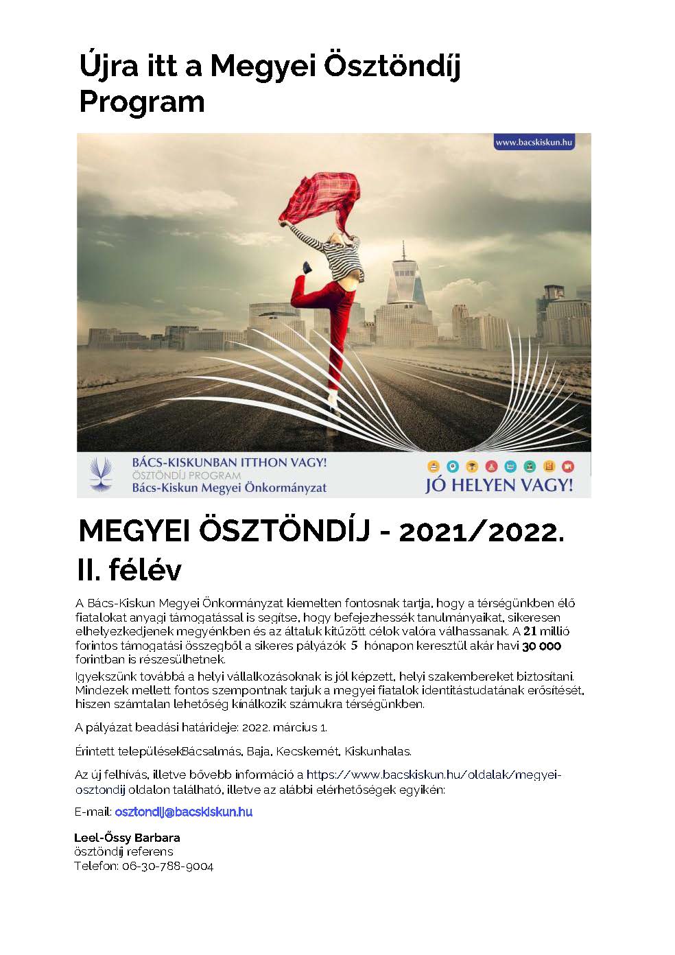 Folytatódik a Megyei Ösztöndíj Program